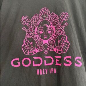 Goddess Hazy IPA Black Tee with Pink Graphic